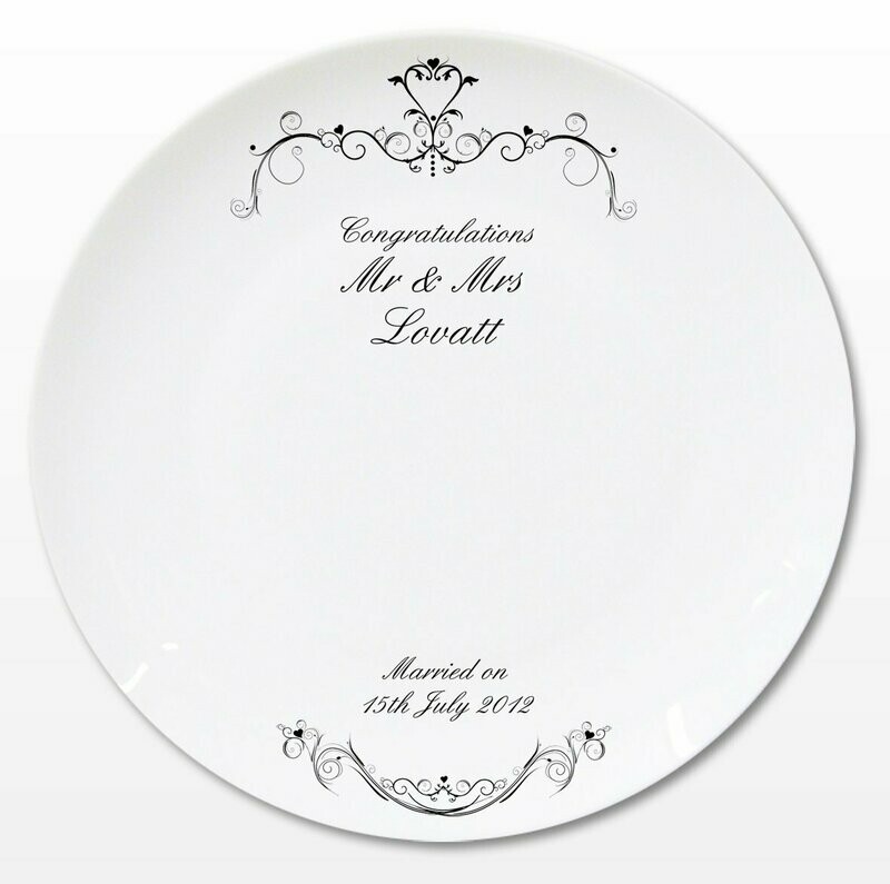 Personalised Ornate Swirl Message Plate