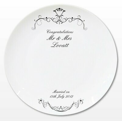 Personalised Ornate Swirl Message Plate