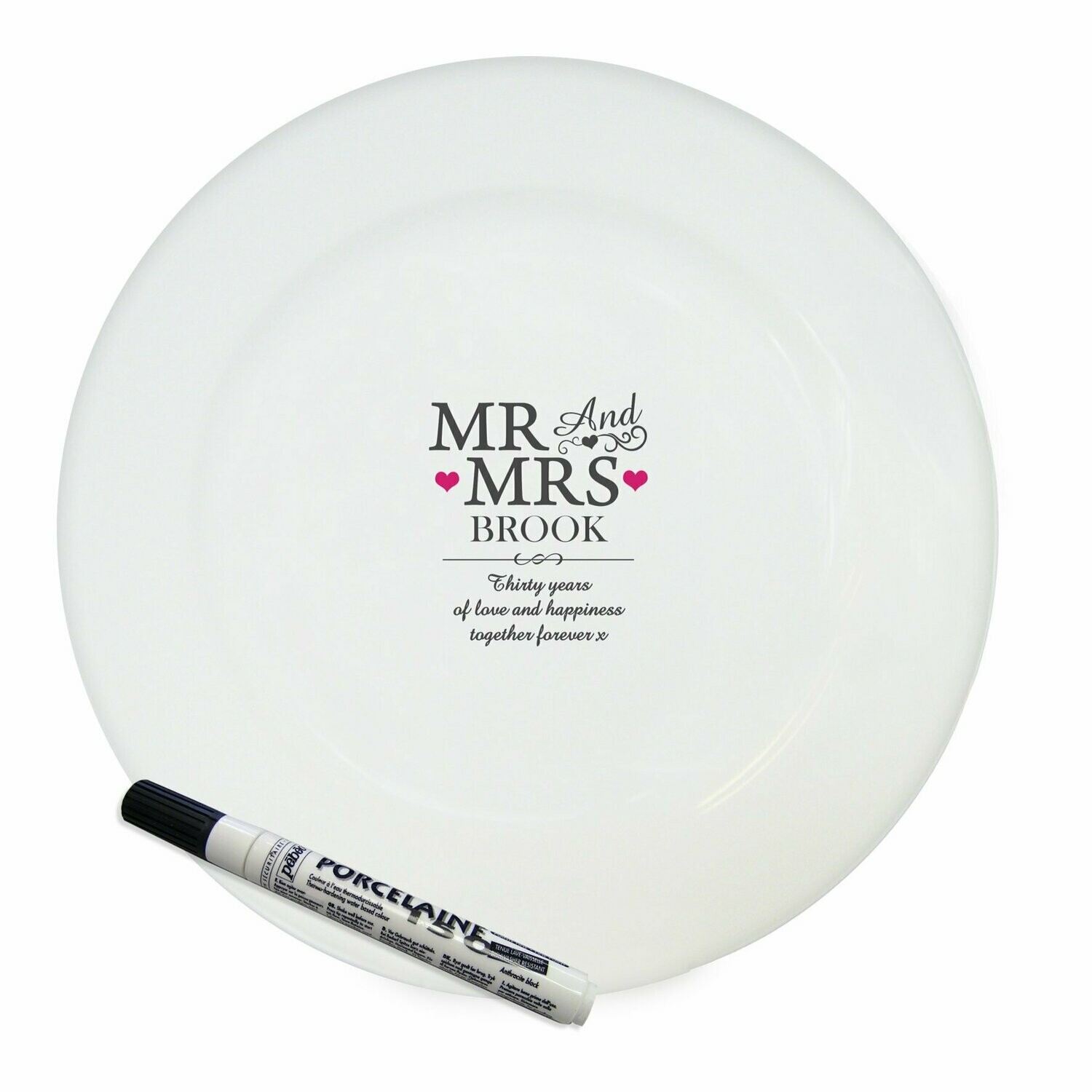 Personalised Mr & Mrs Message Plate