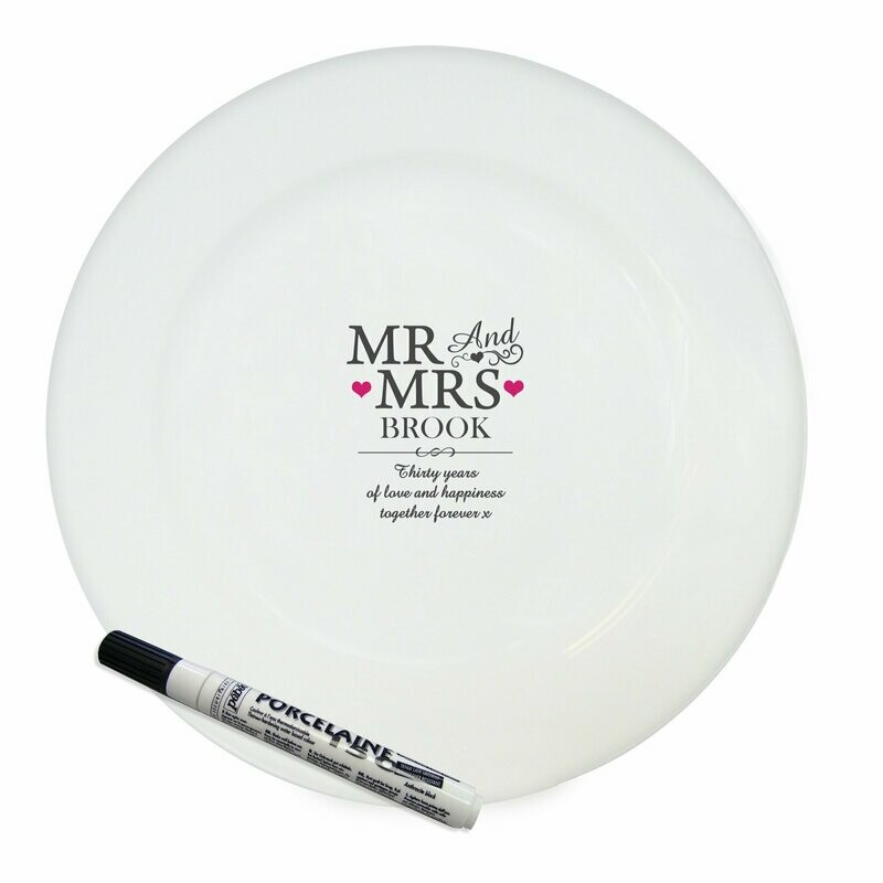 Personalised Mr & Mrs Message Plate