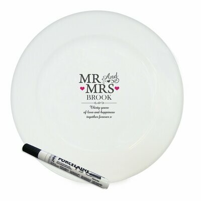 Personalised Mr & Mrs Message Plate