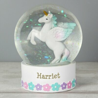 Personalised Unicorn Name Snow Globe