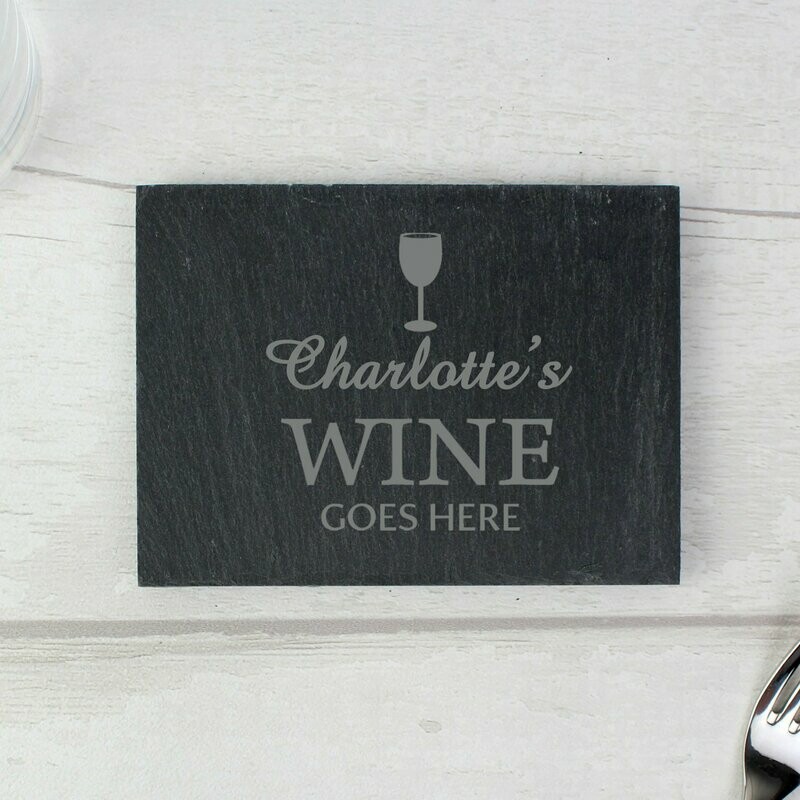 Personalised Wine Goes Here... Single Slate Coaster