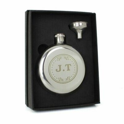 Personalised Monogram Round Hip Flask