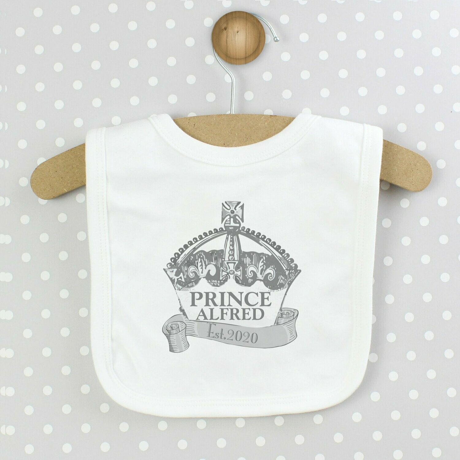 Personalised Royal Crown Bib