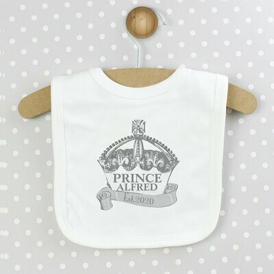 Personalised Royal Crown Bib