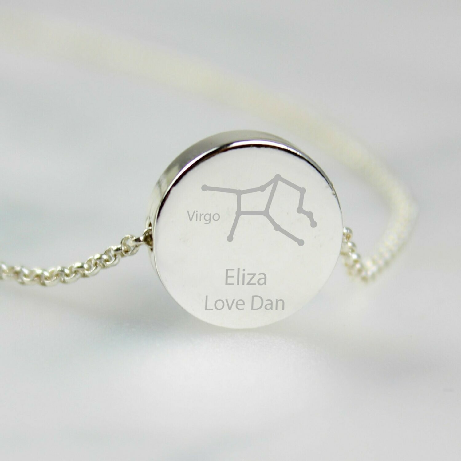 Personalised Zodiac Star Sign Silver Tone Necklace
