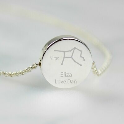 Personalised Zodiac Star Sign Silver Tone Necklace