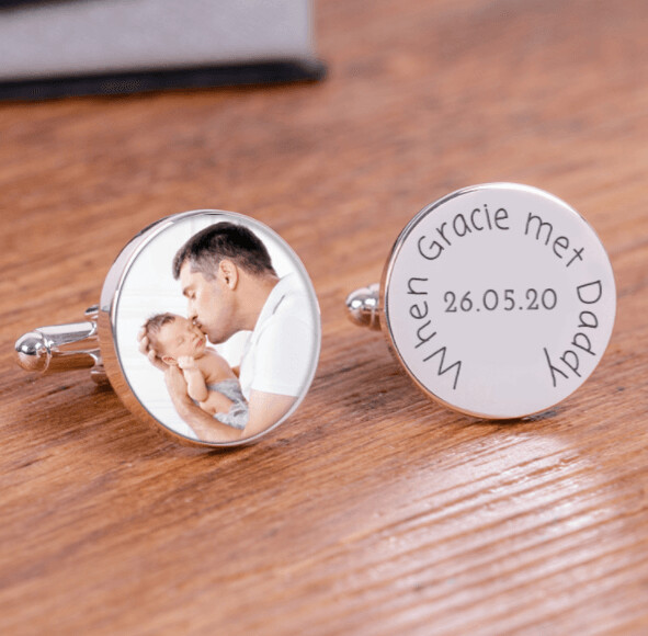 When Met Daddy Photo Cufflinks