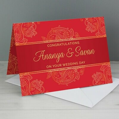 Personalised Paisley Wedding Card