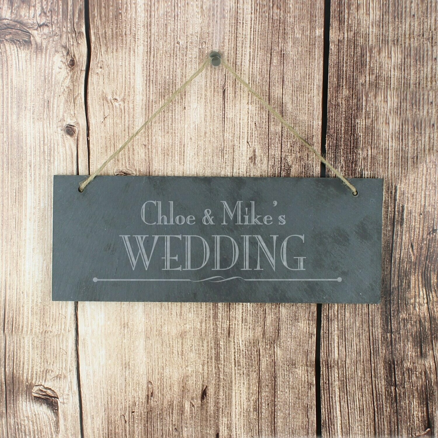Personalised Wedding Hanging Slate Plaque
