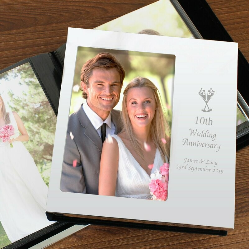 Personalised Flute Wedding Anniversary Photo Frame Album 6x4