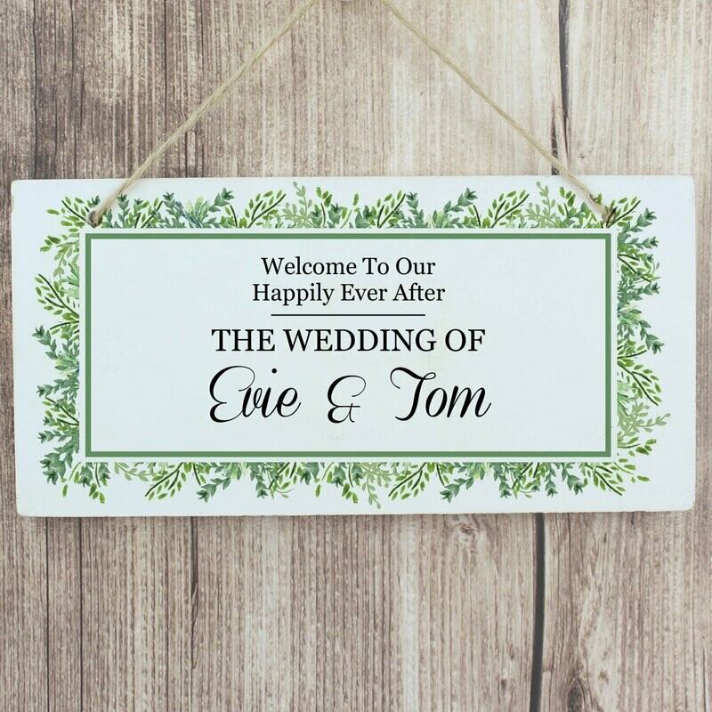 Personalised Fresh Botanical Wooden Sign