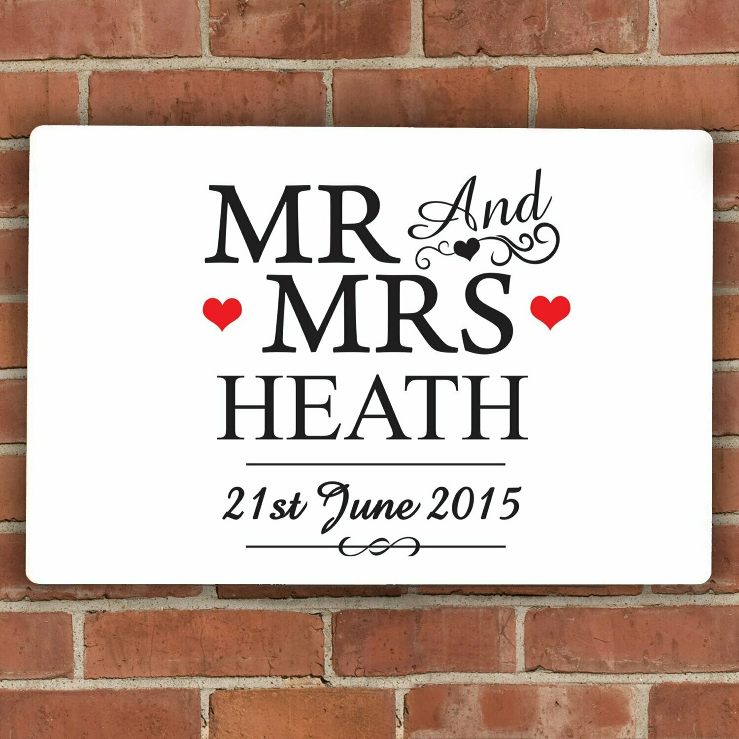 Personalised Mr & Mrs Plaque