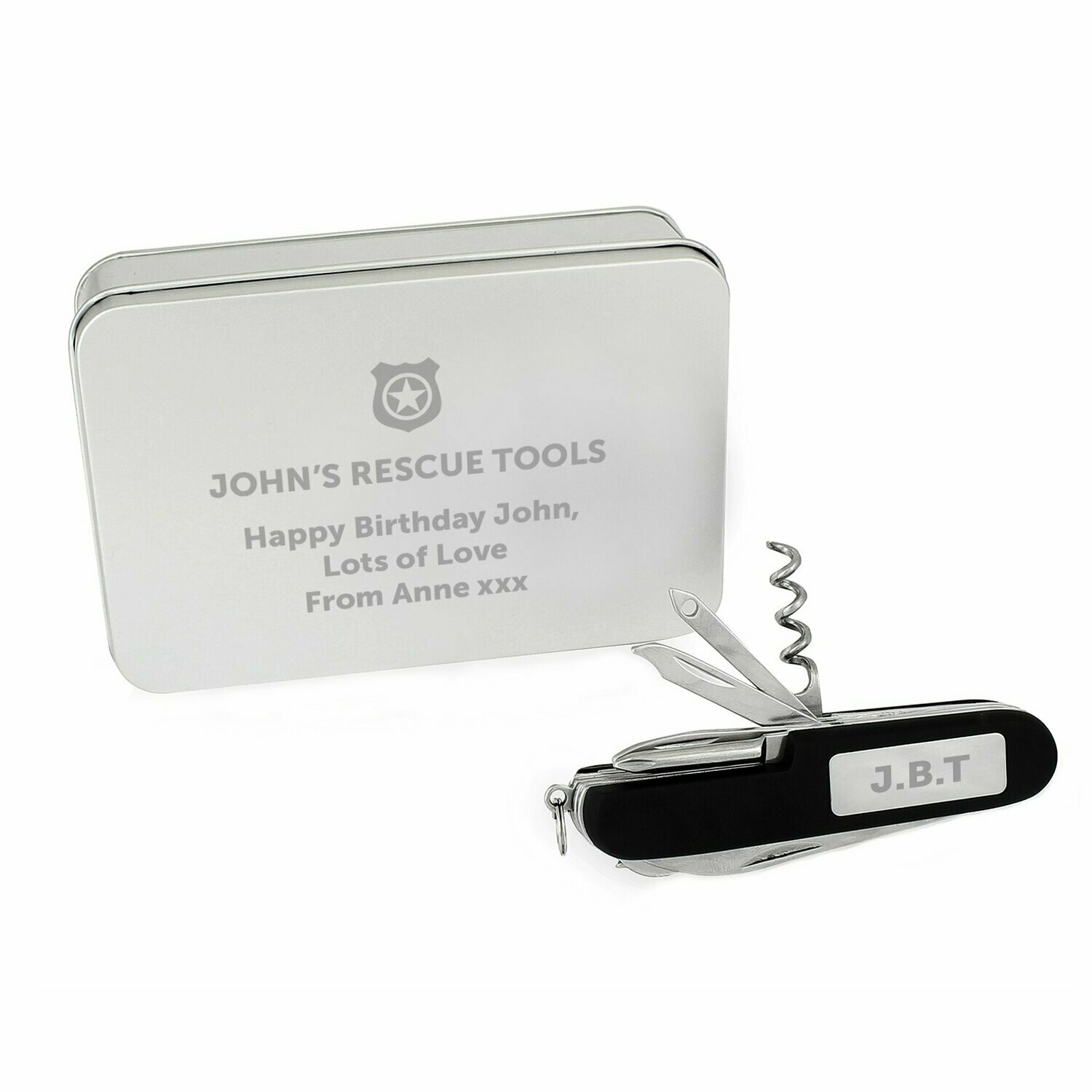 Personalised Shield Pen Knife and Box Set