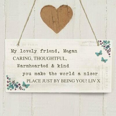 Personalised Forget me not Wooden Sign