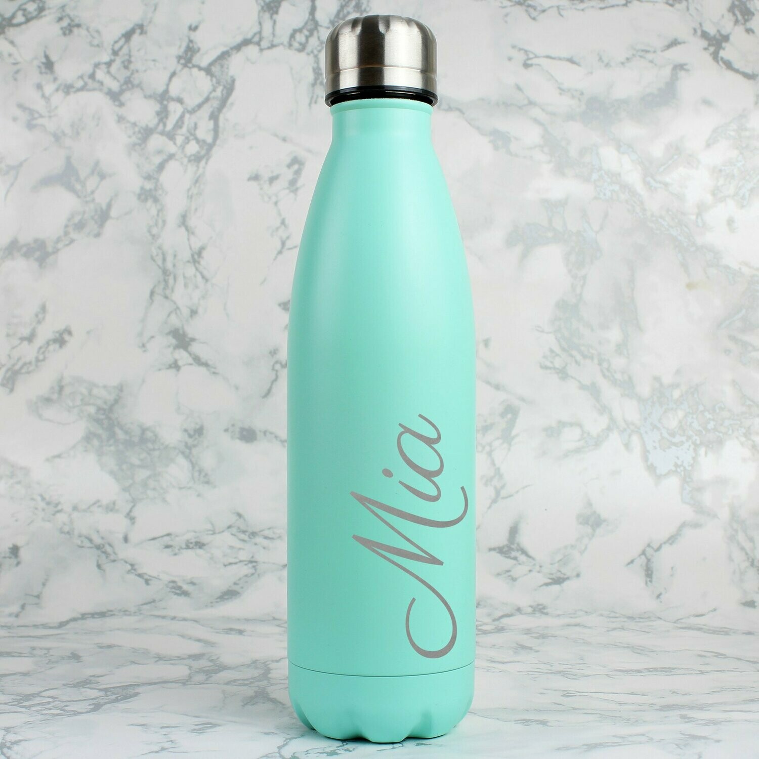 Personalised Mint Green Metal Insulated Drinks Bottle