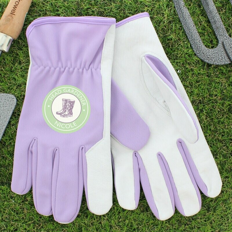 Personalised Head Gardener Medium Fushia Gardening Gloves