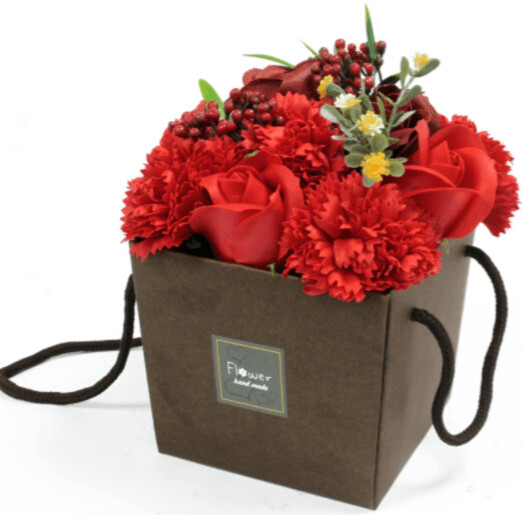 Soap Flower Bouquet - Red Rose & Carnation