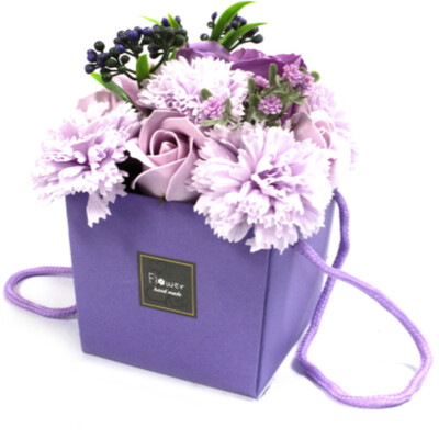 Soap Flower Bouquet - Lavender Rose & Carnation