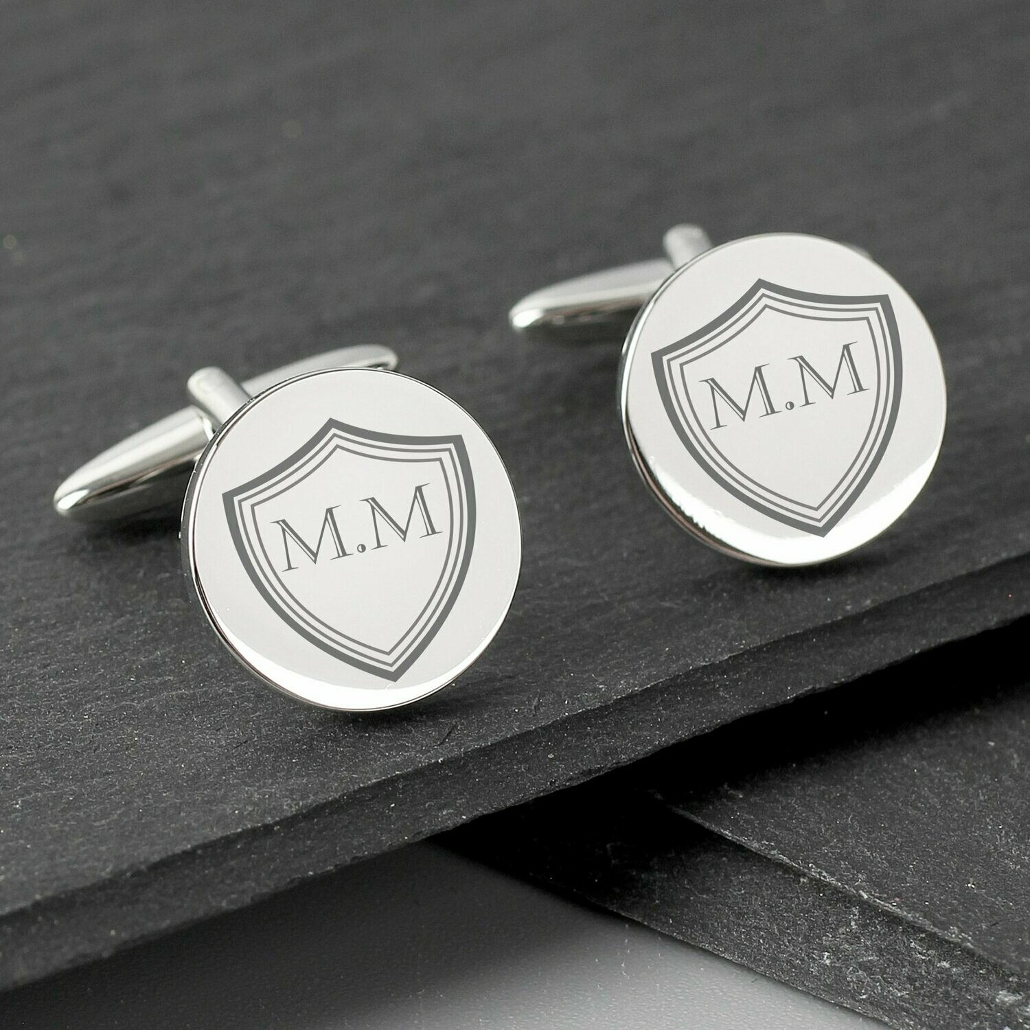 Personalised Shield Round Cufflinks