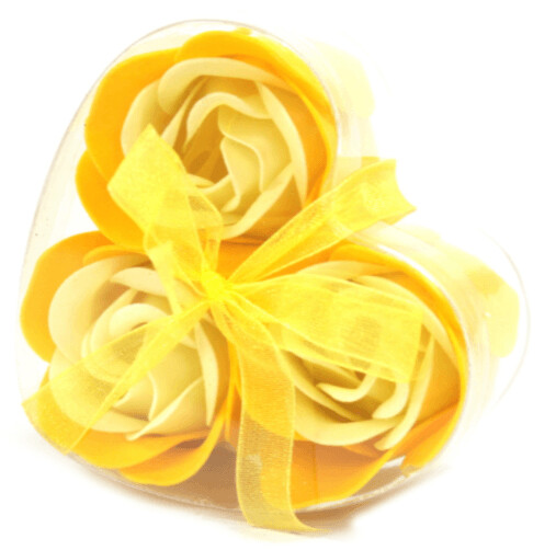 Set of 3 Soap Flower Heart Box - Spring Roses