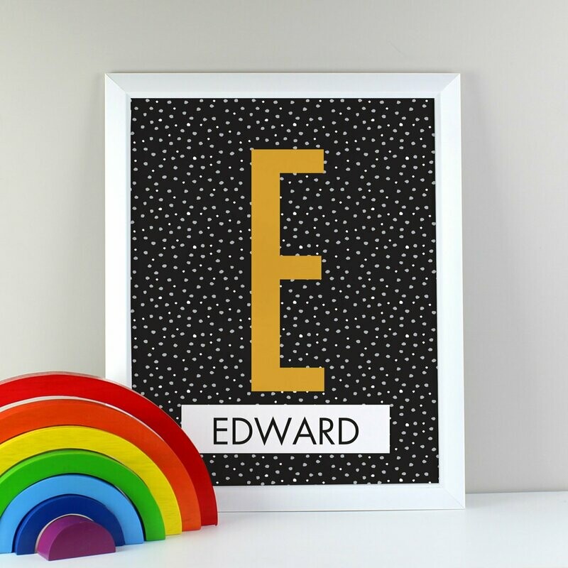 Personalised Initial White Framed Print