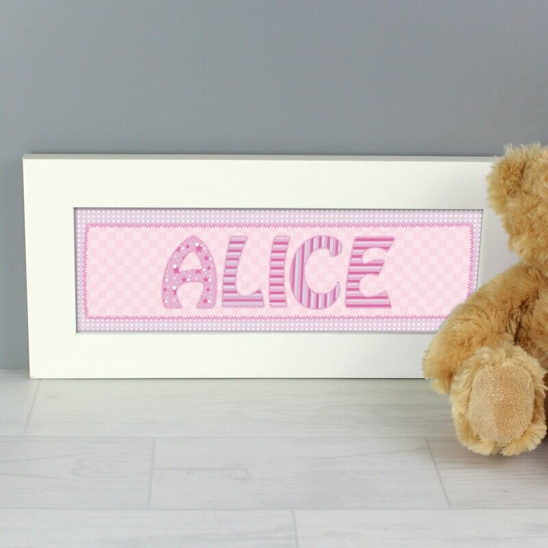 Personalised Pink Stitch Name Frame