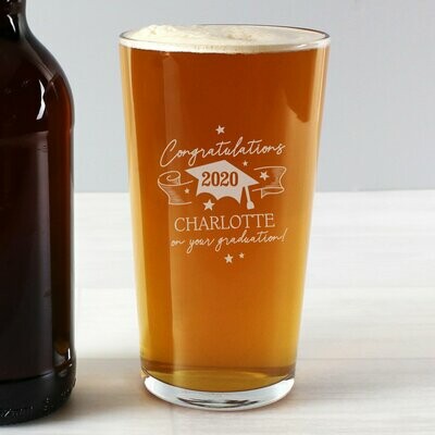 Personalised Graduation Pint Glass  