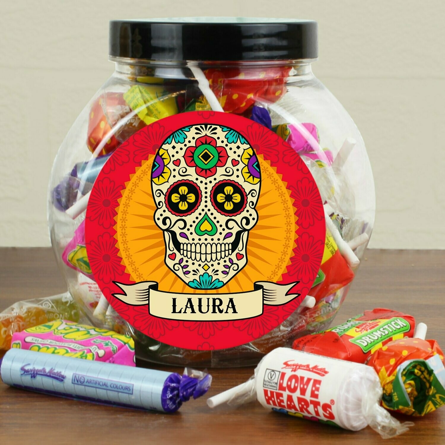 Personalised Sugar Skull Sweet Jar