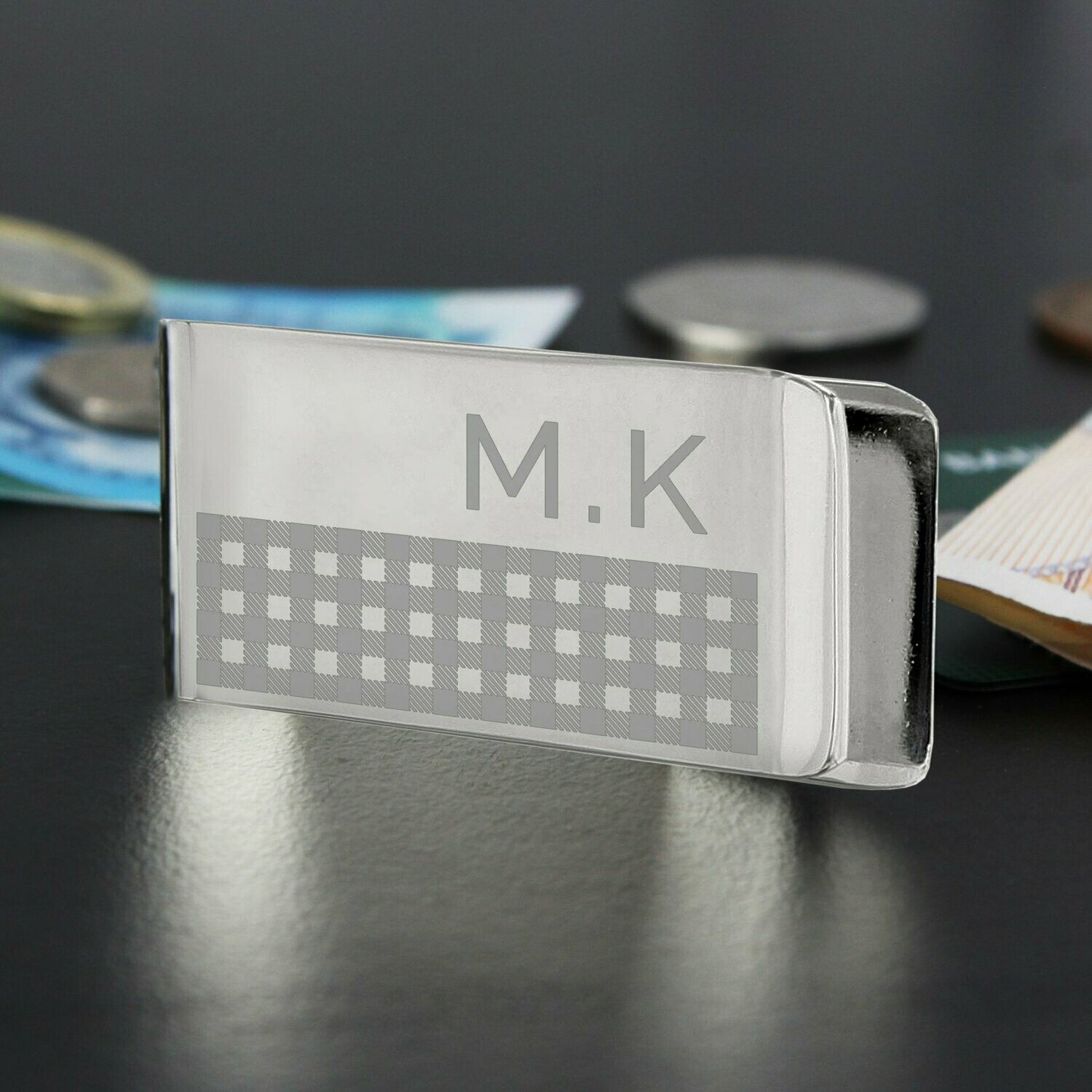 Personalised Hatched Money Clip