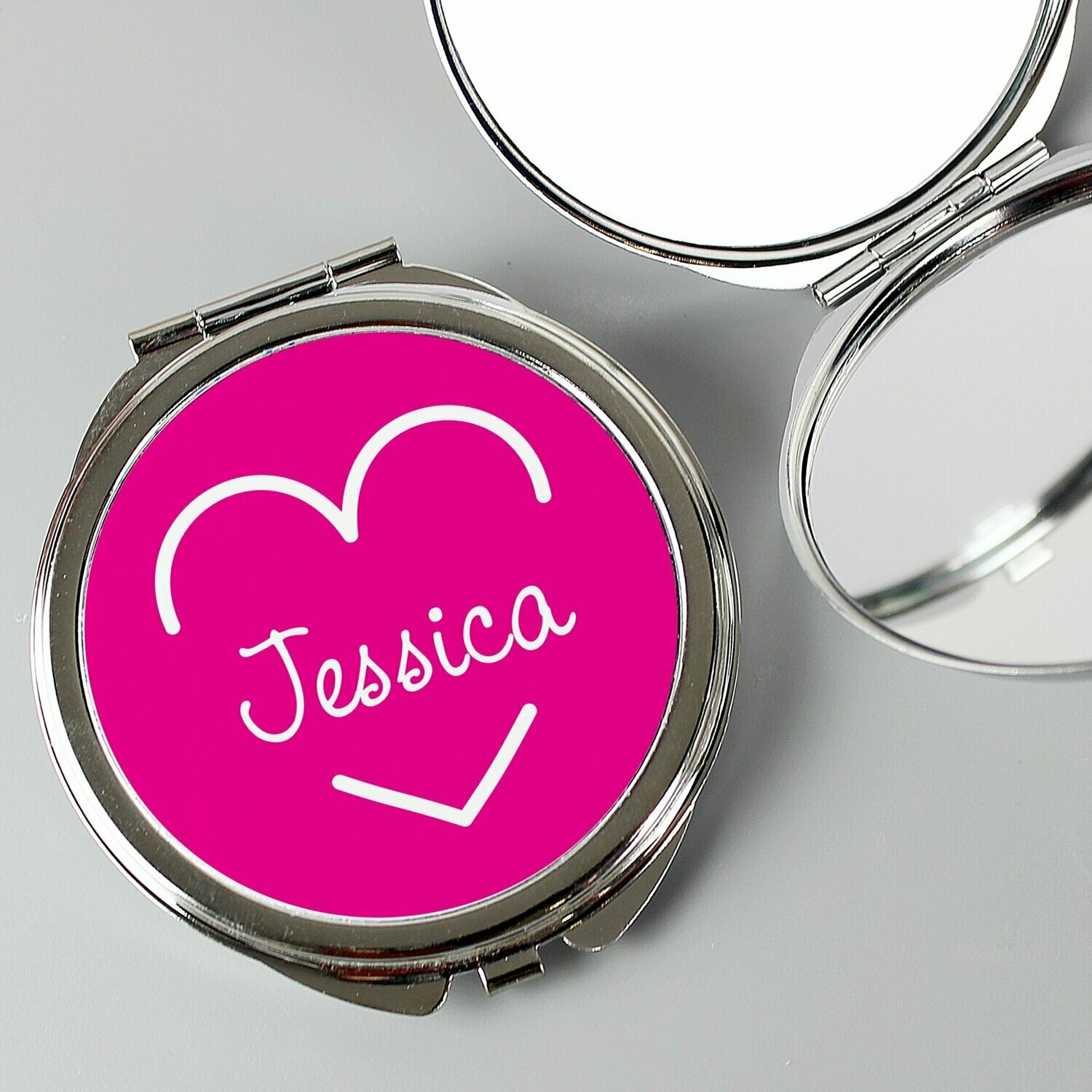 Personalised Pink Name Island Compact Mirror