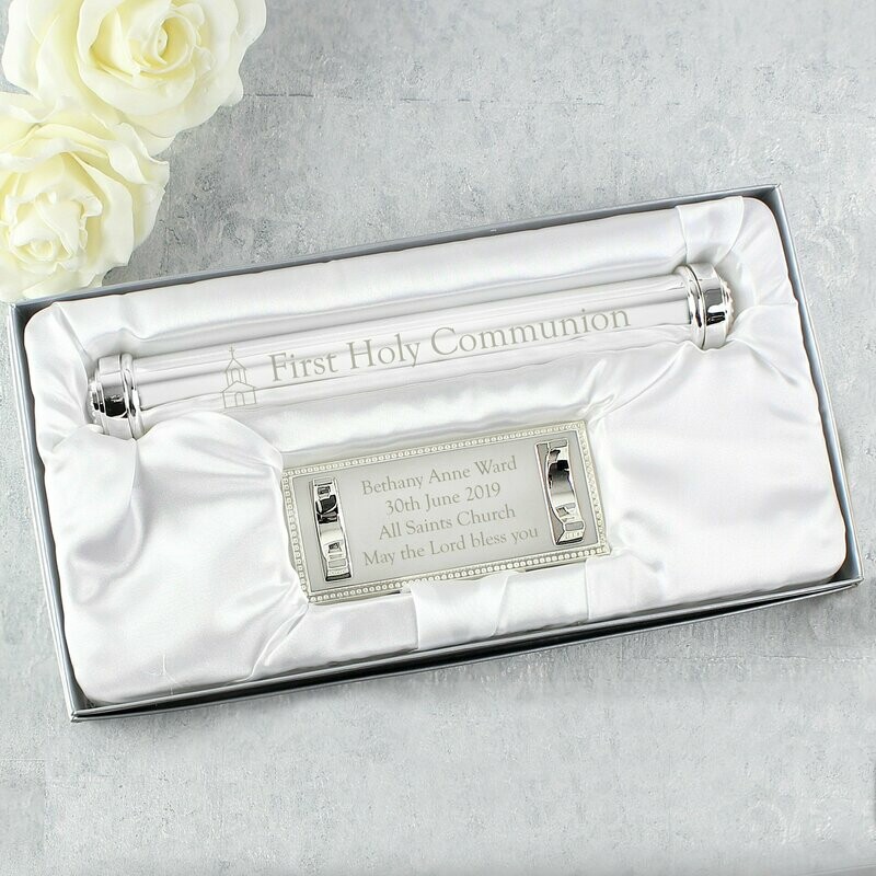 Personalised First Holy Communion Silver Plated Certificate Holder