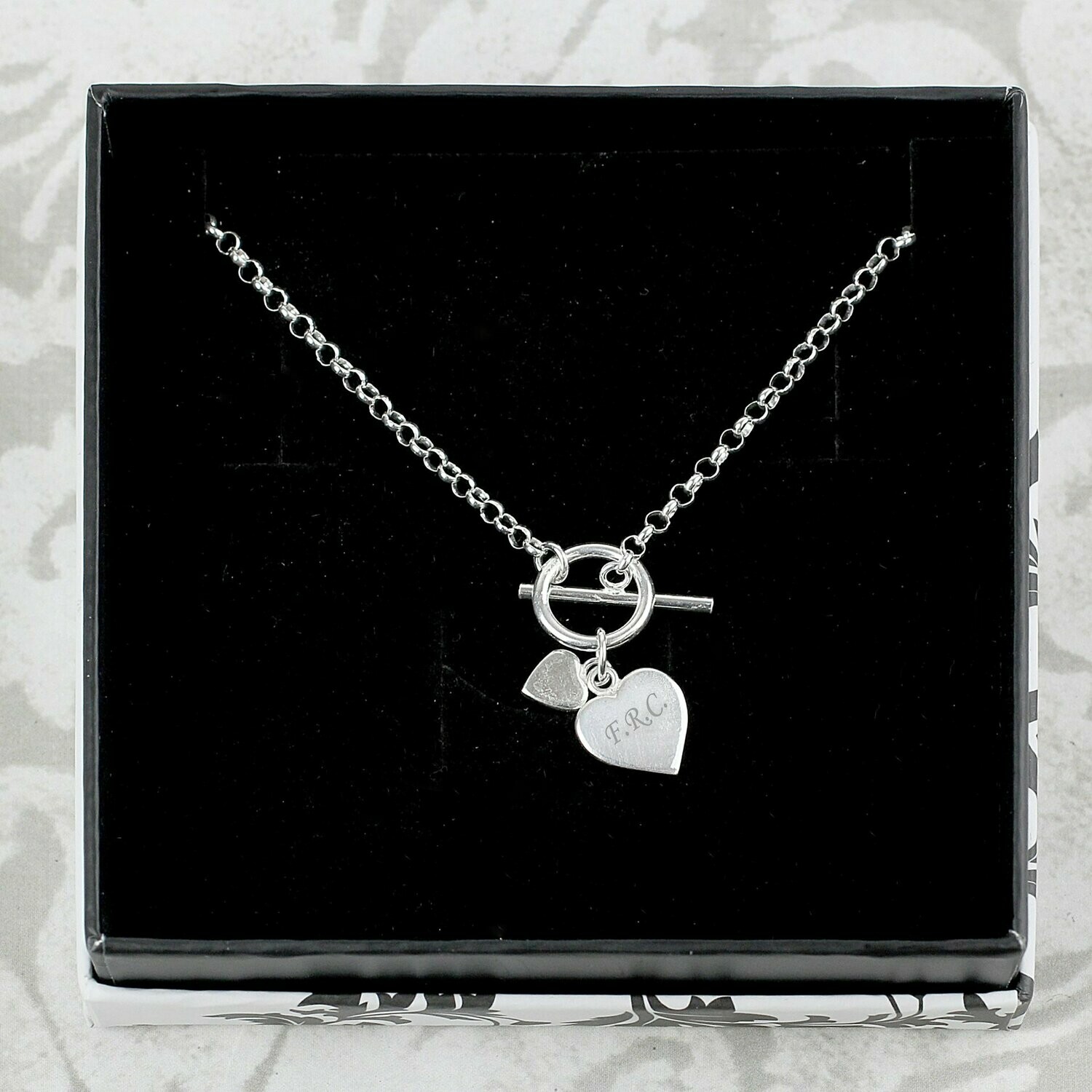 Personalised Hearts T-Bar Bracelet