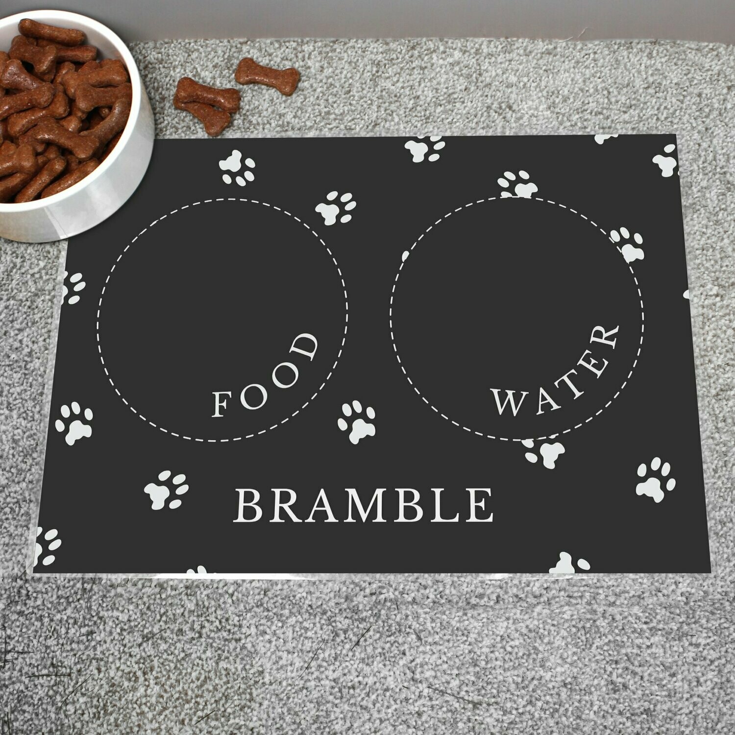 Personalised Black Pet Placemat