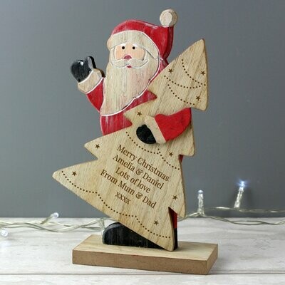 Personalised Santa Wooden Decoration