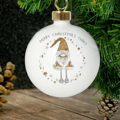 Personalised Scandinavian Christmas Gnome Bauble