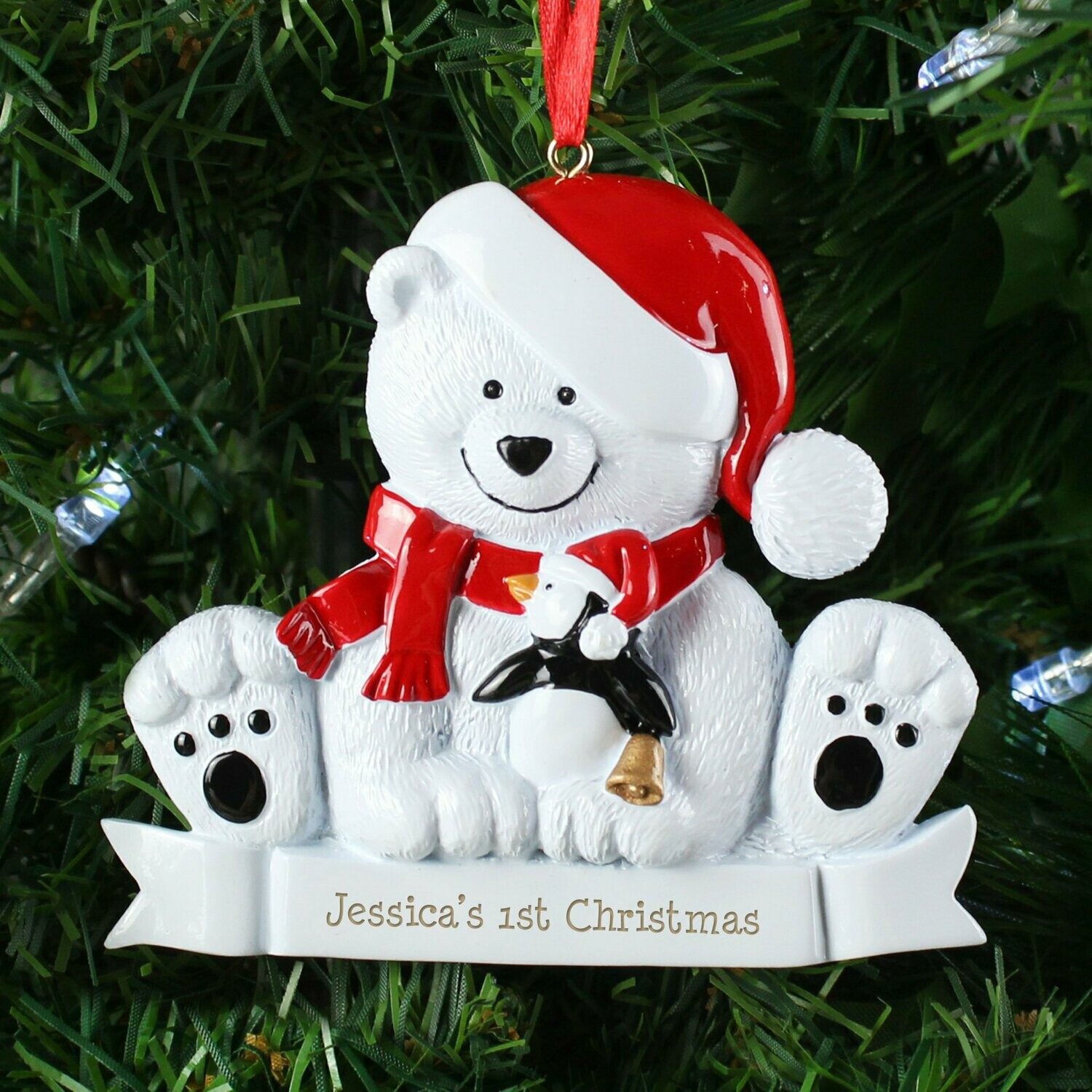 Personalised Polar Bear Resin Decoration
