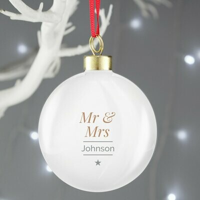 Personalised Classic Gold Star Christmas Bauble