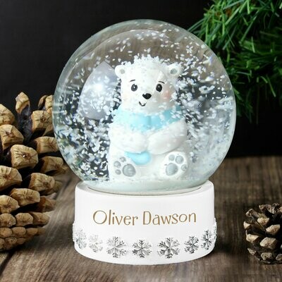 Personalised Polar Bear Any Name Snow Globe