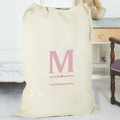 Personalised Girls Initial Cotton Sack