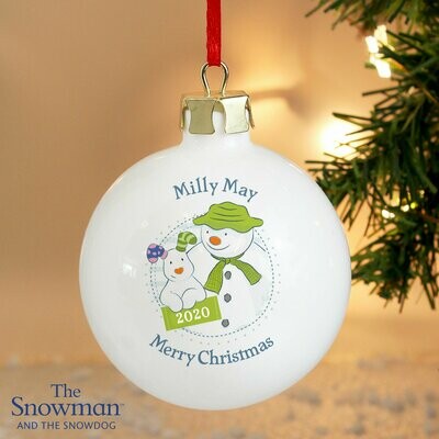 Personalised The Snowman and the Snowdog Year Bauble