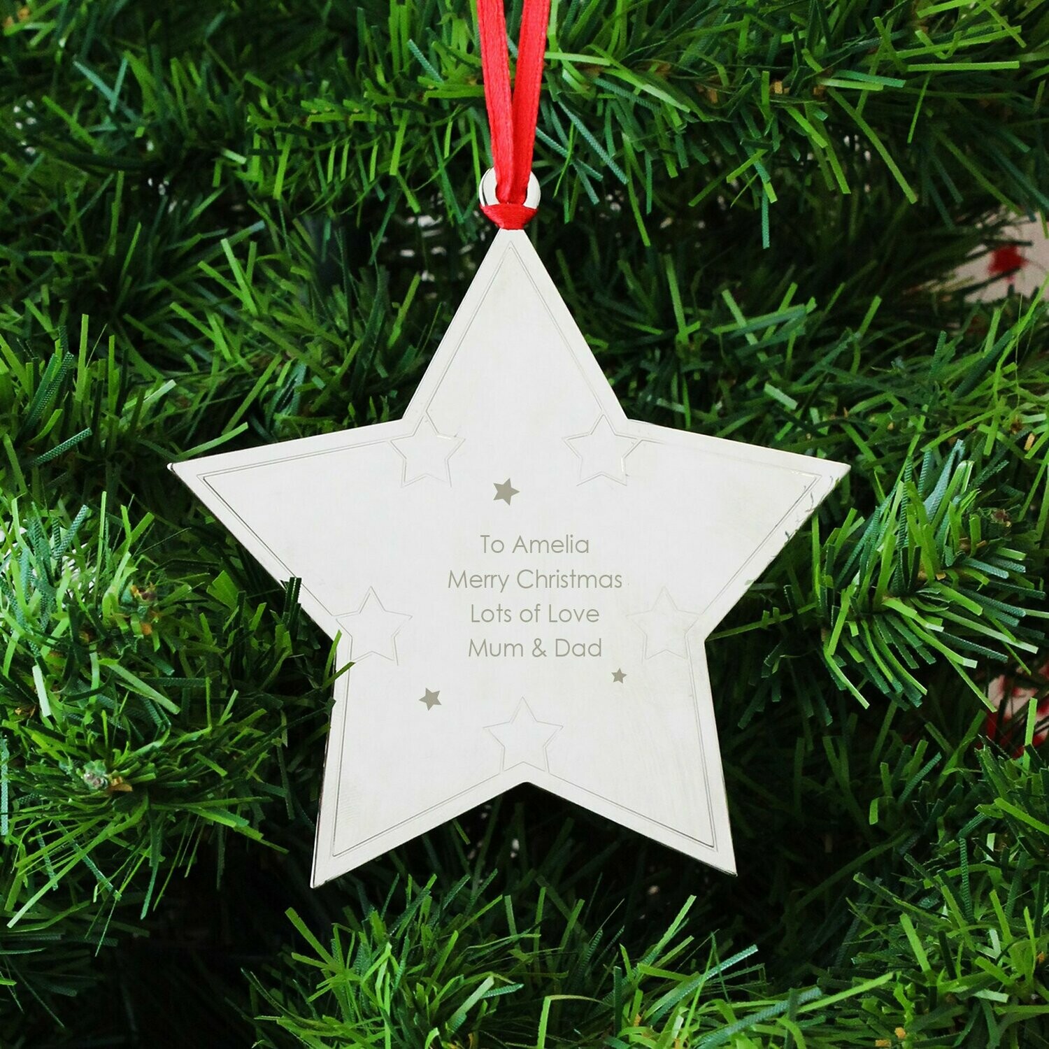 Personalised Any Message Star Tree Decoration