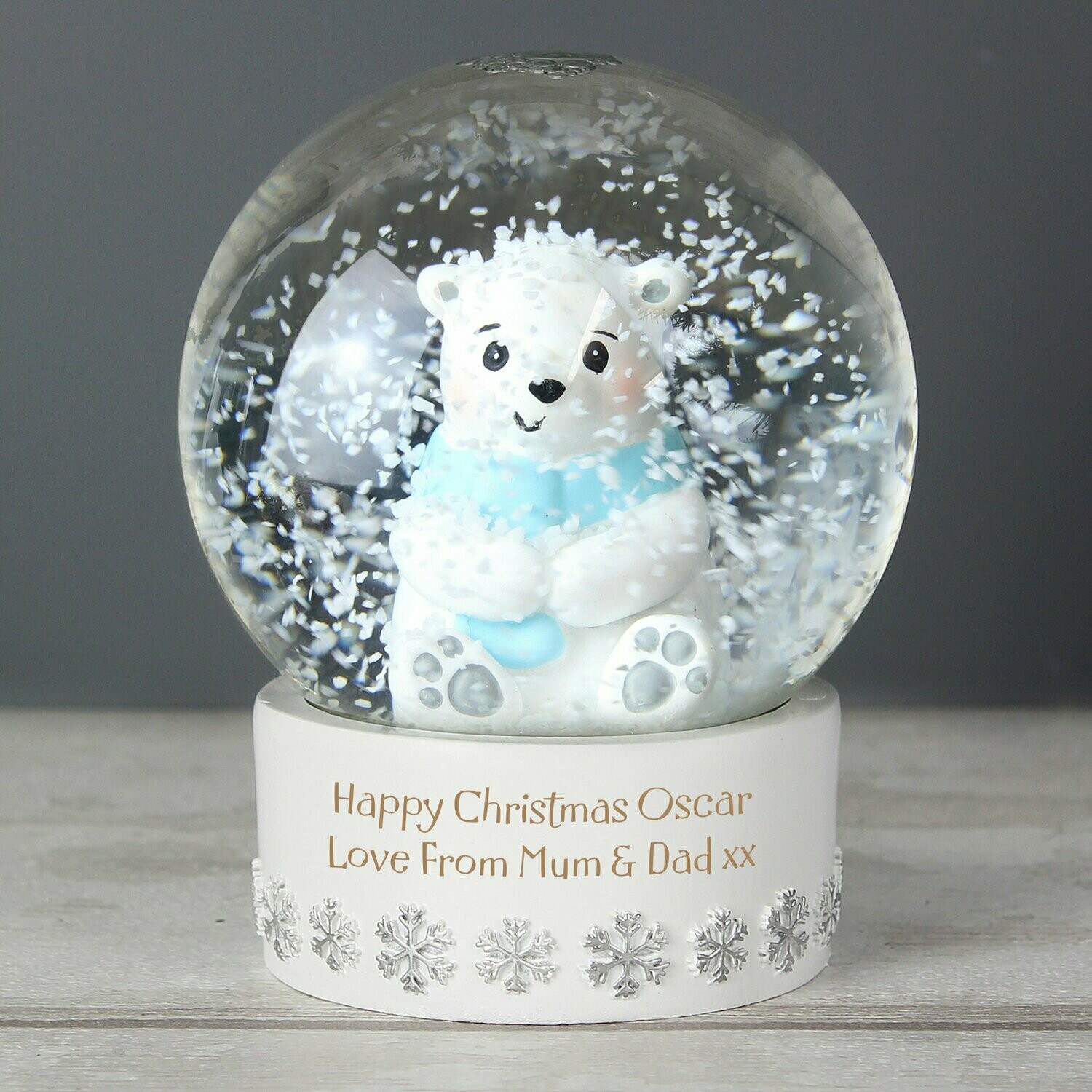 Personalised Polar Bear Snow Globe