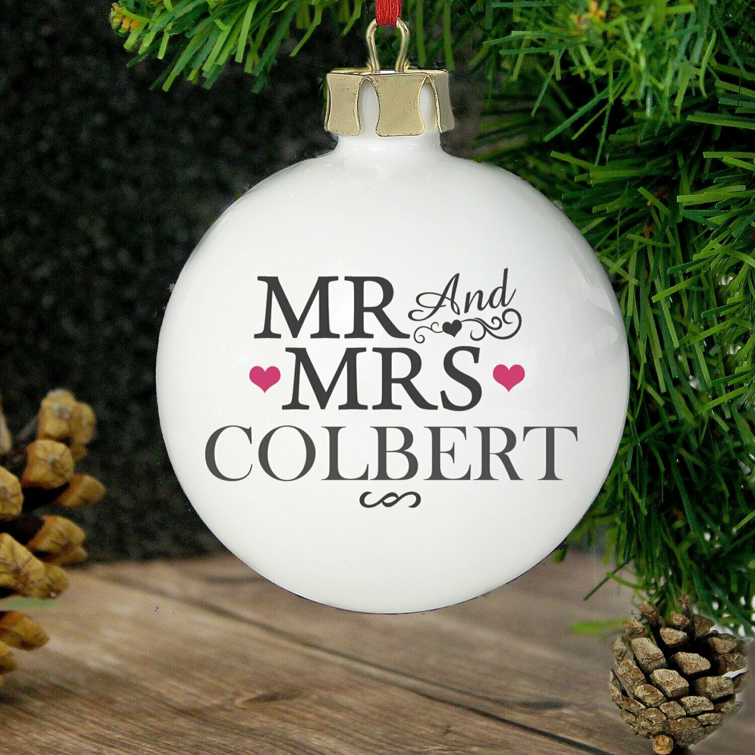 Personalised Mr & Mrs Bauble