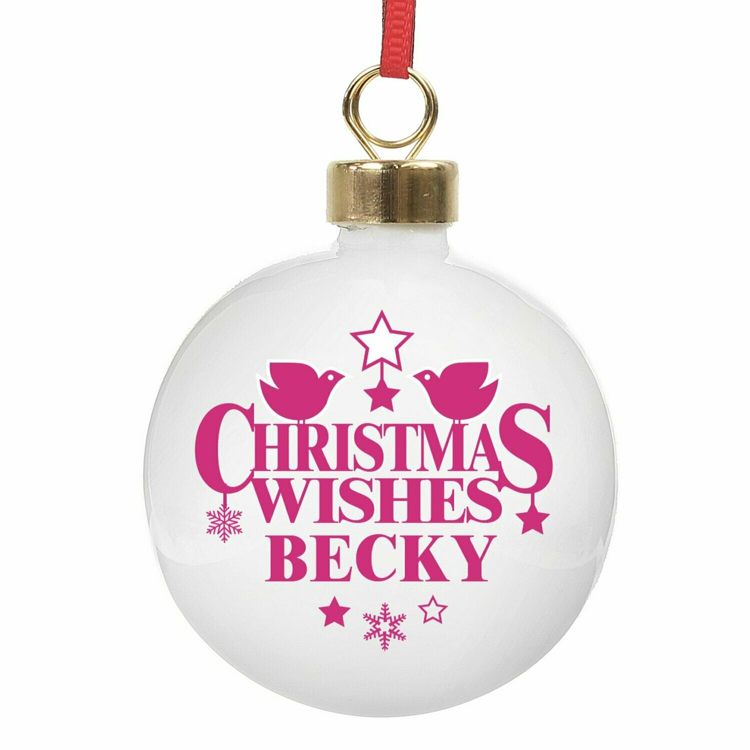 Personalised Christmas Wishes Bauble