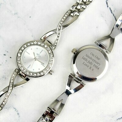 Personalised Silver Ladies Infinity Watch