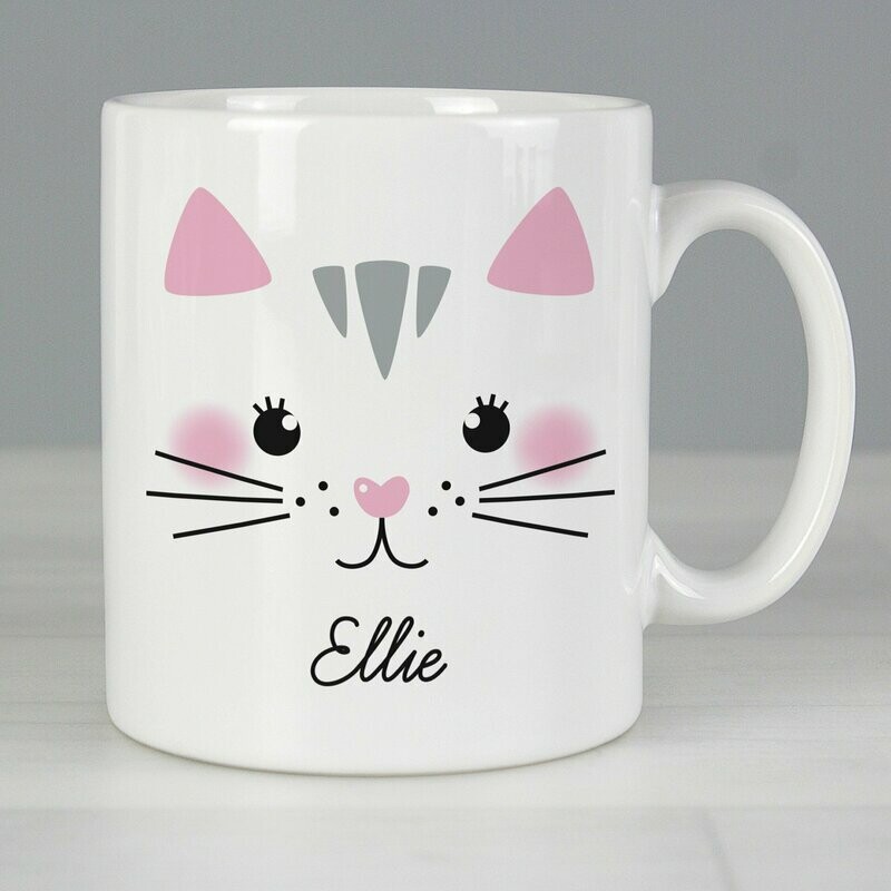 Personalised Cute Cat Shape Mug