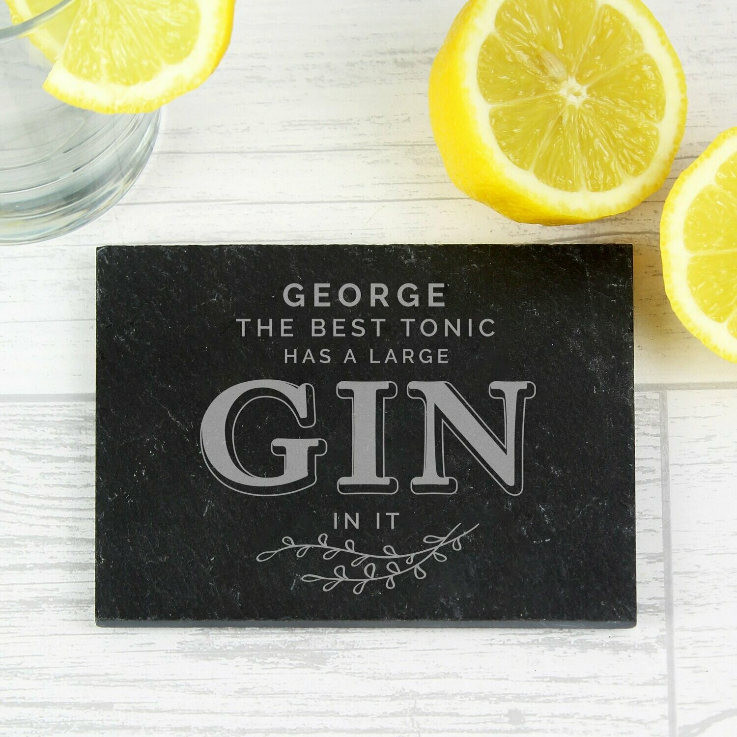 Personalised Gin & Tonic Single Slate Coaster