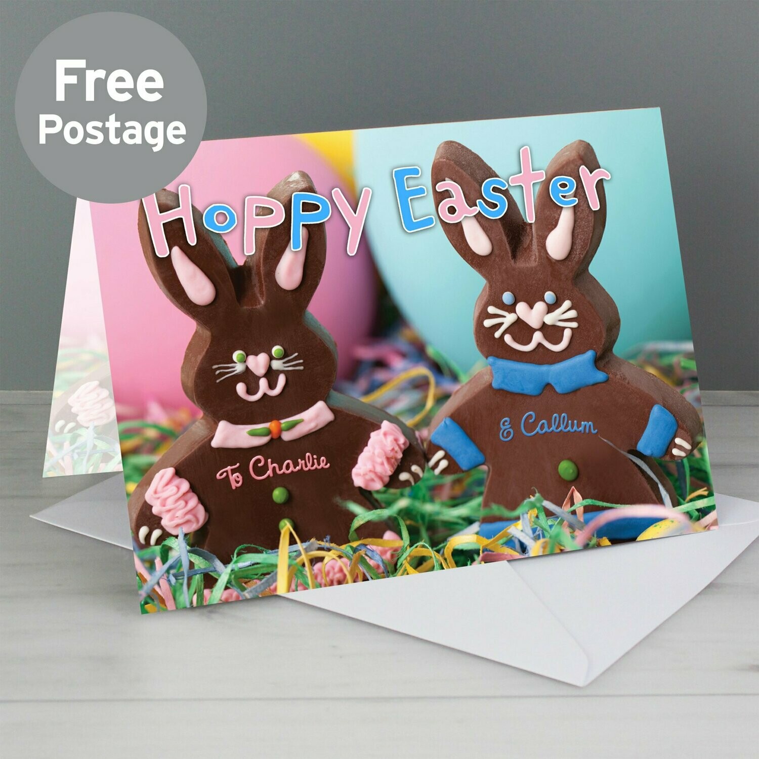 Personalised Milk Chocolate Bunny Card